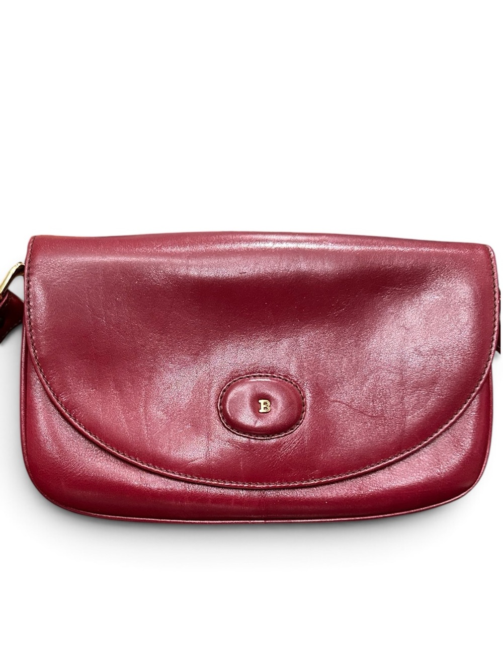 Vintage Bally Burgundy Leather Crossbody Bag